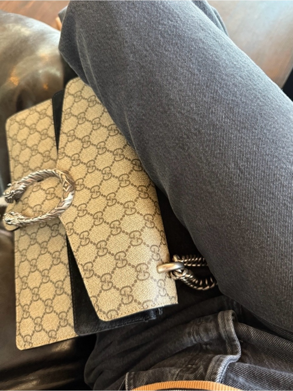 Gucci Monogram Bag with Silver Hardware